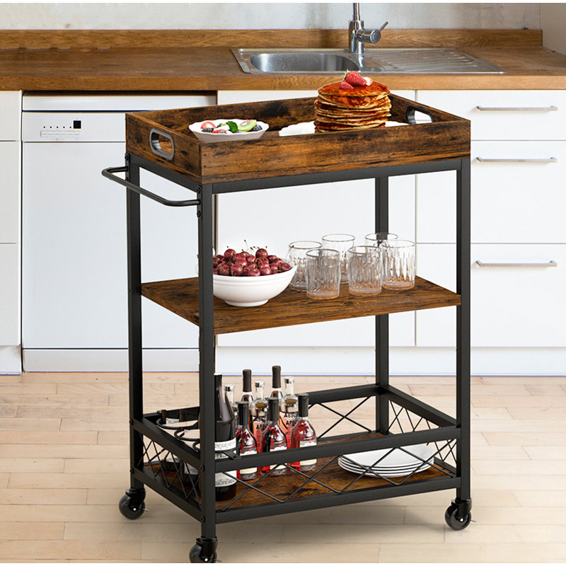 Arbnora 85.09cm H x 60.96cm W Utility Cart, Brown