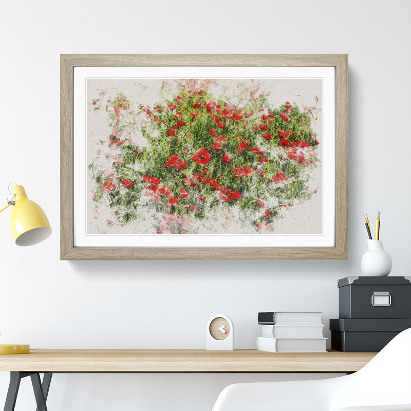 Field of Poppies Vol.2 - Framed Print, Oak Framed, 48cm H x 65cm W x 2cm D