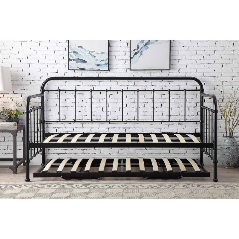 Ivan Daybed with Trundle, 12cm Memory Foam, Black