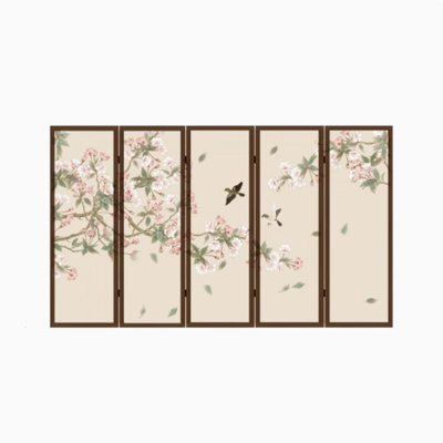 Solid wood flower and bird screen