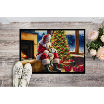 Shiba Inu and Santa Claus Doormat