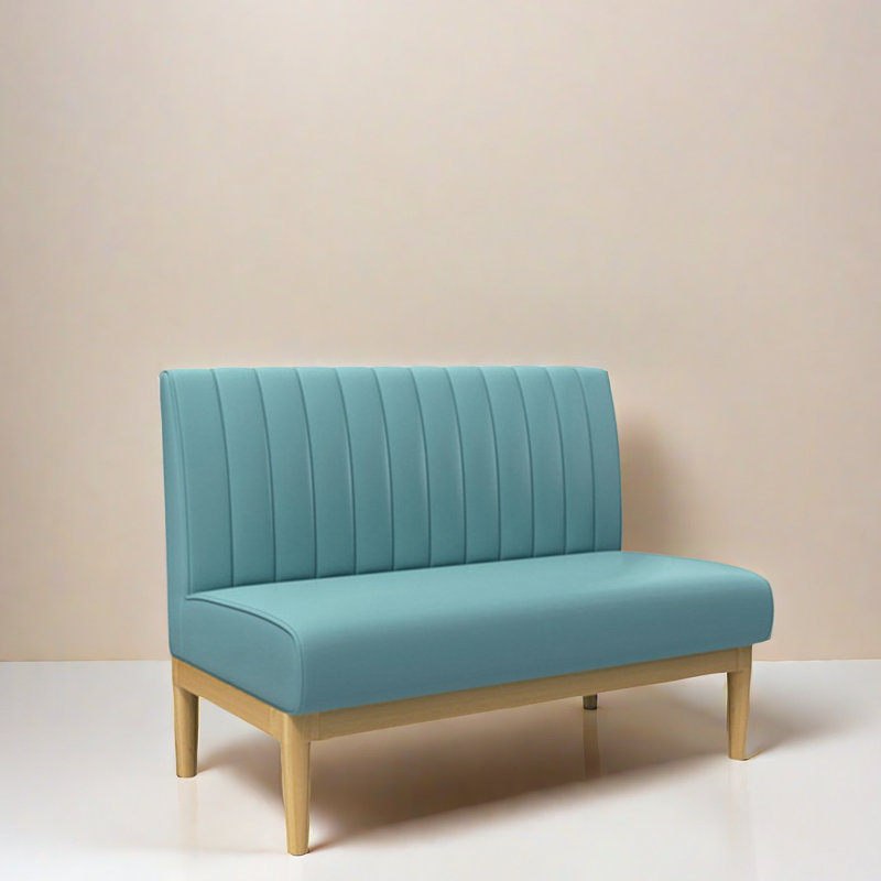 Faux Leather Upholstered Bench, Blue