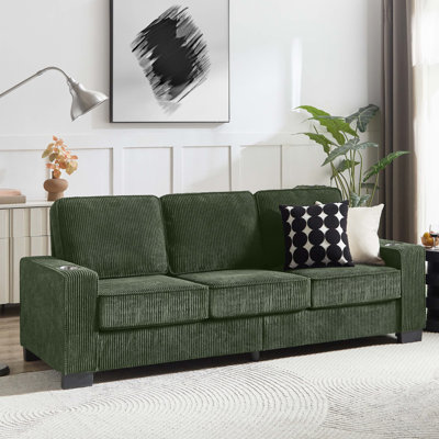 83.86"Corduroy Fabric Sofa