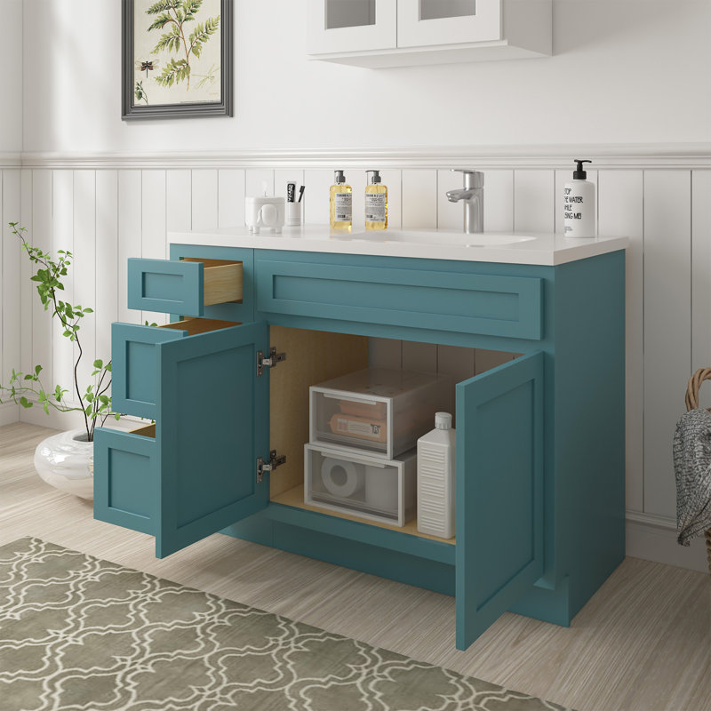 Base de meuble-lavabo simple 45 po seulement, Bleu sarcelle