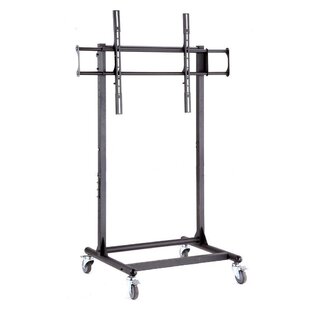 Ergonomic Mobile Gray Tilt Floor Stand Mount with Shelving, Holds up to 140 lbs