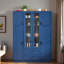 Grand garde-manger moderne avec 6 portes, tiroirs, tablettes réglables, plateaux coulissants et porte-bouteilles-850246344