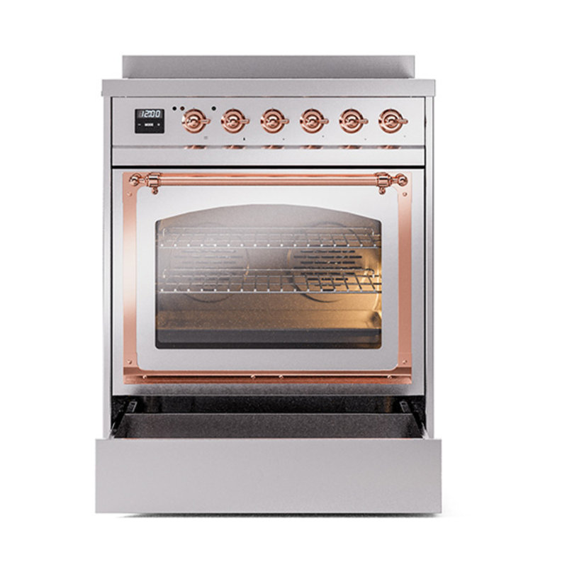 ILVE Nostalgie II Noblesse 30 in Induction Range, Stainless Steel/Copper