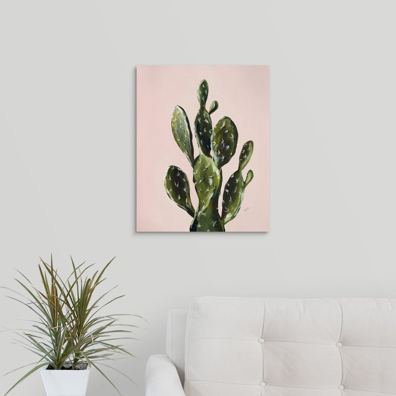 « color cactus v », peinture sur toile, Toile tendue, H 20 po x l 16 po x P 1,25 po