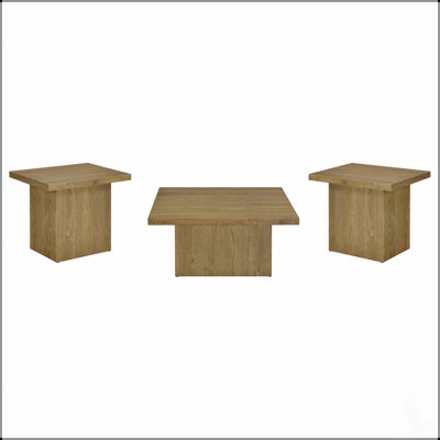 Ensemble de 3 tables basses aux formes sculpturales et aux tons contemporains chaleureux pour salons modernes