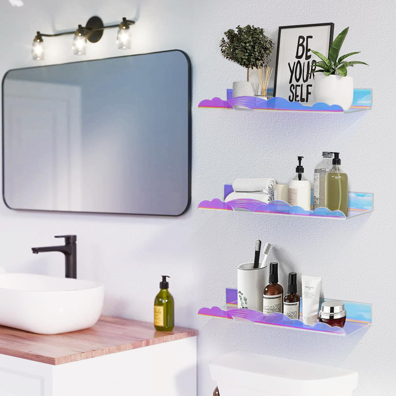 Rozann Floating Shelf, Iridescent