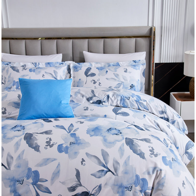 Kristlaug Cotton Sateen Floral Duvet Cover, King Duvet Cover