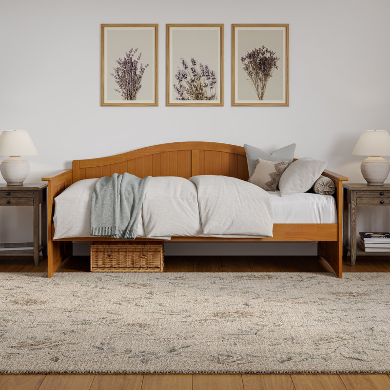 Lit de jour simple en bois massif Nantucket, Caramel clair