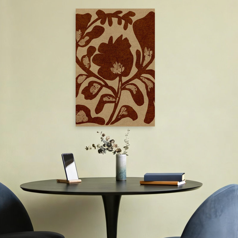 Motif floral terreux, impression de fleur rustique organique naturelle, art mural, H 24 po x l 16 po