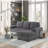 U2660 Grey L Sofa Bed Sectional Without Pullout