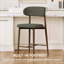 Ensemble de 2 tabourets de bar à hauteur de comptoir, tabourets de bar rembourrés avec pieds en métal pour îlot de cuisine, vert