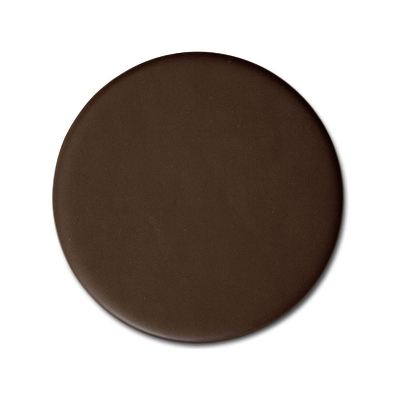 Sous-verre rond en similicuir, Brun chocolat