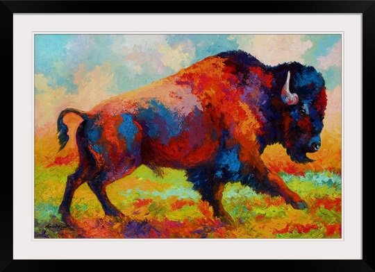 Aidrianna " Running Free Bison " by Marion Rose Union Rustic 