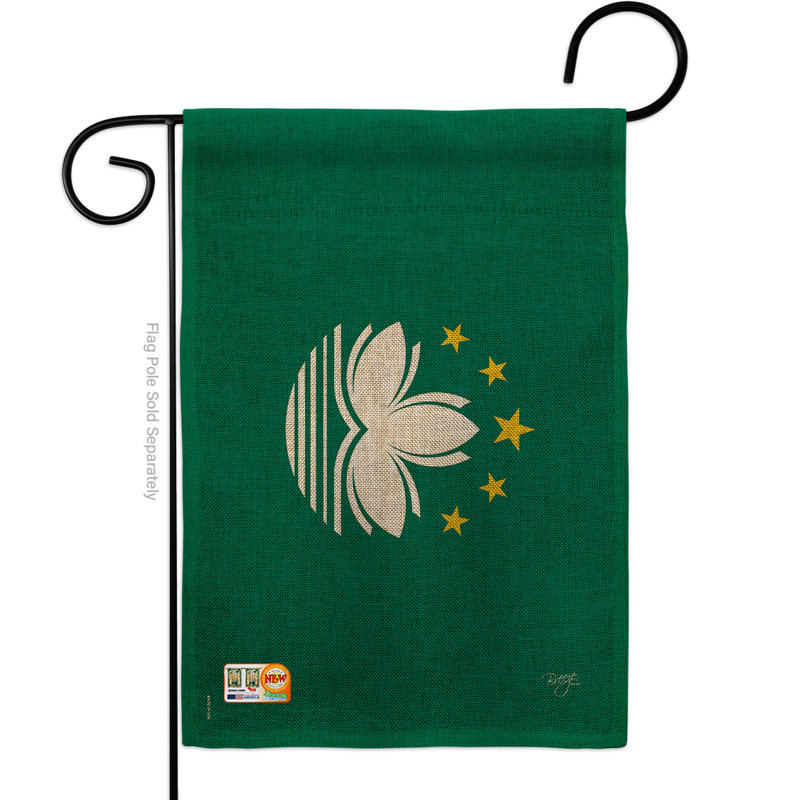 Polyester 2 côtés 18,5 x 13 po macao drapeau de jardin