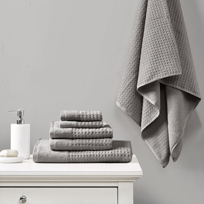 Cotton Antimicrobial Bath Towel 6 Piece Set, Charcoal