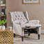 Fauteuil inclinable en tissu capitonné gris clair