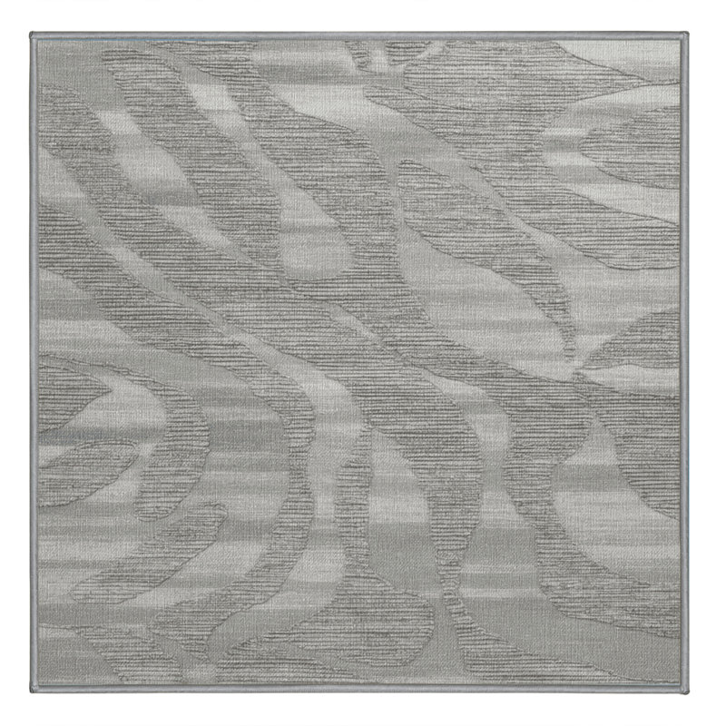 Tapis abstrait gris lavable à la machine, Carré 8 pi