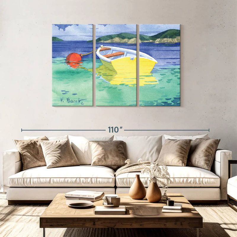 Mehar Yellow Rowboat, 48" H x 74" W