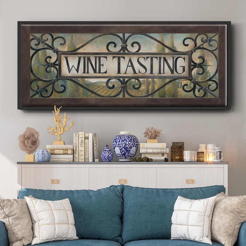 Dégustation de vin - Toile encadrée, H 12 po x l 30 po