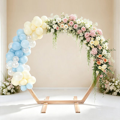 Wooden Wedding Arch,Hexagonal Arbor,Backdrop Garden Wedding Stand