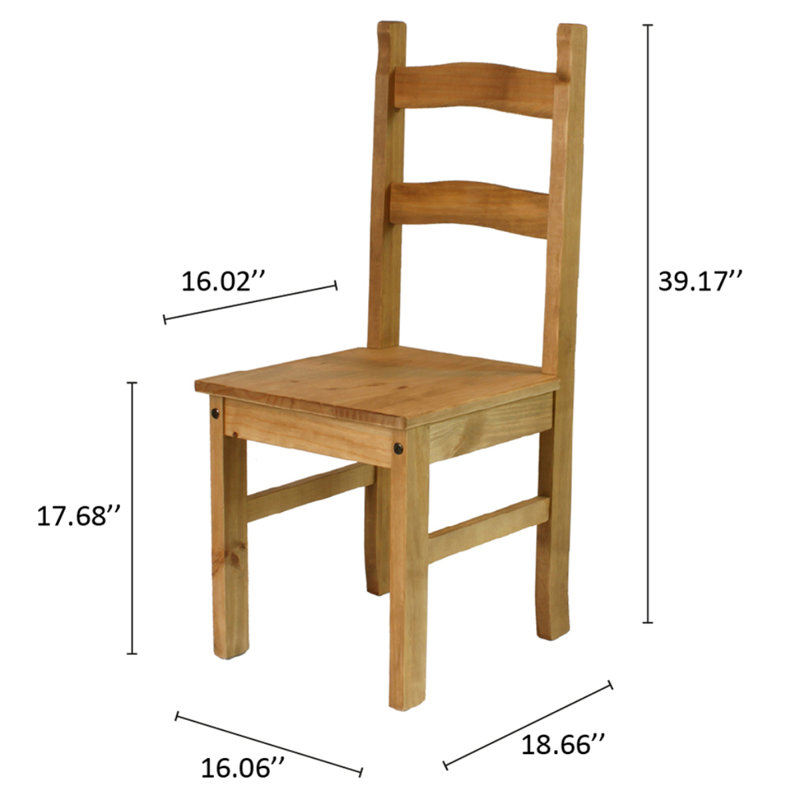 Chaise d'appoint en bois massif Nolea, Naturel