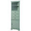 Grande armoire triangulaire verte avec 3 tiroirs et tablettes réglables pour la salle de bain, la cuisine ou le salon, panneau de fibres à densité moyenne avec finition peinte-837935866