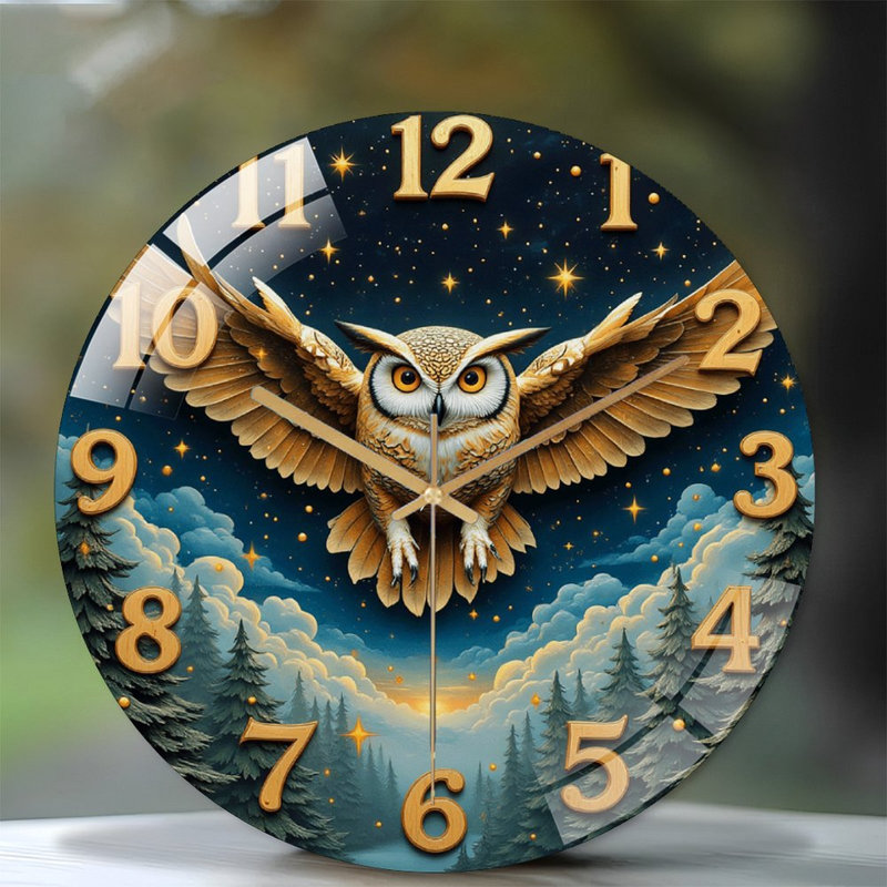 Horloge murale hibou 12 po