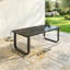 Table basse d'extérieur pour patio, table d'appoint rectangulaire en métal