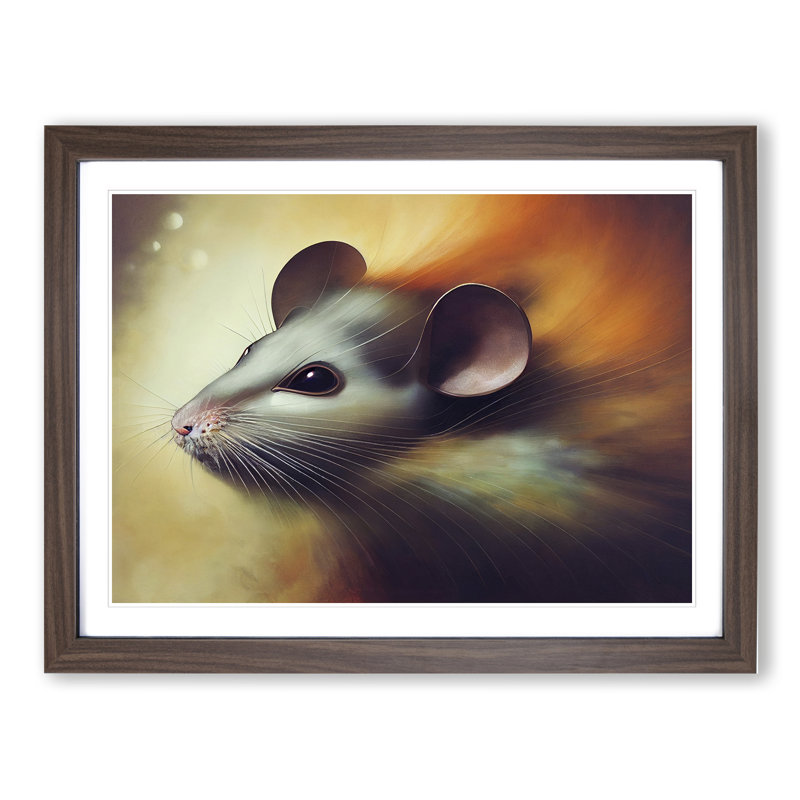Mouse Art - Framed Print, 34cm H x 46cm W x 2cm D, Walnut Framed