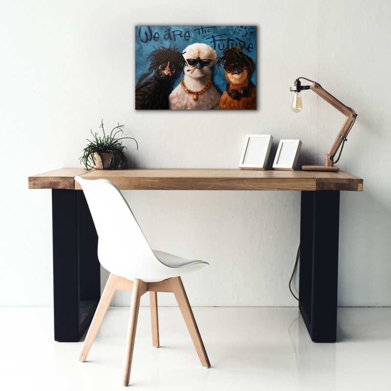 Toile épique Graffiti «Poultry In Motion» par Lucia Heffernan, 26 po x 18 po, H 18 po x l 26 po