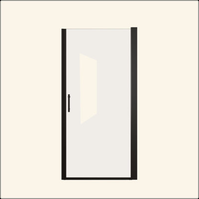 Pivot Shower Door, Aluminum Frame, Half Frame ,1/4"(6Mm) Tempered Glass Explosion Proof Film,Stainless Steel Handle
