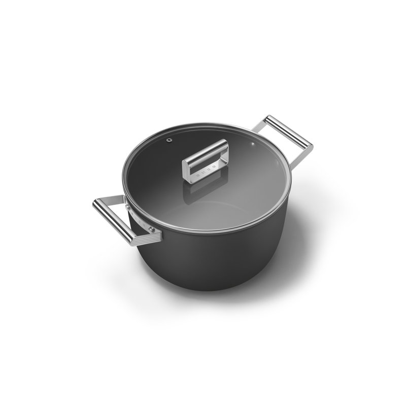 SMEG Casserole Dish w/ Lid, Black, 8.1365 qt.