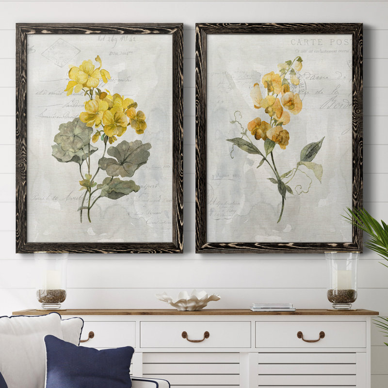 Canari lin géranium - ensemble de 2 reproductions d'art, H 37,5 po x l 55 po x P 1,5 po, Pas de tapis
