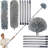 20+ Feet High Reach Duster Kit With 3-14 Ft Extension Pole For Cleaning Fan, Spider Web, High Ceiling, Blinds, Furniture, Cars - Cobweb Microfiber Duster // Outdoor & Indoor Extendable Duster