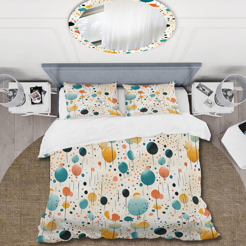 Ensemble de housse de couette à pois Aastrnu, Housse de couette pour grand lit et 2 taies décor