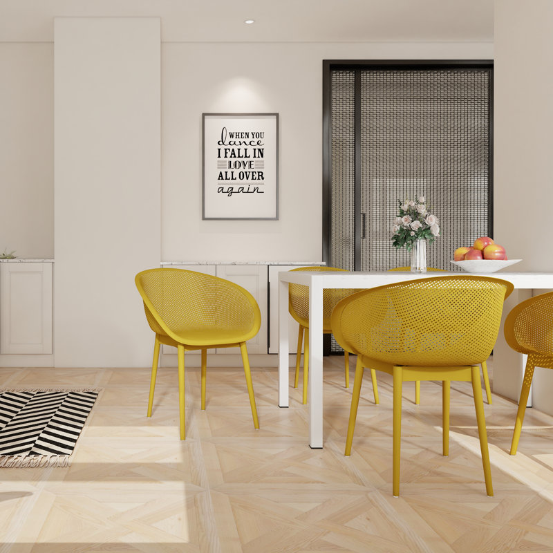 Ensemble de 2 chaises longues modernes - Plastique PP intérieur / extérieur toutes saisons, léger et empilable pour le patio, la plage, le salon