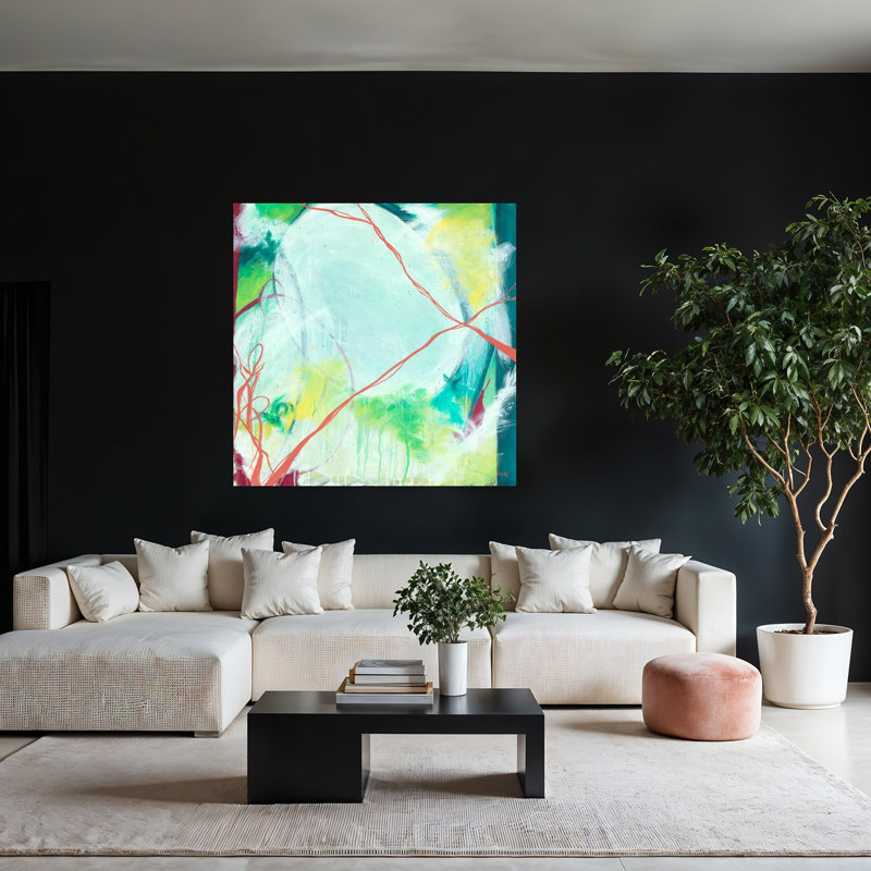 April, art abstrait contemporain, H 48 po x l 48 po