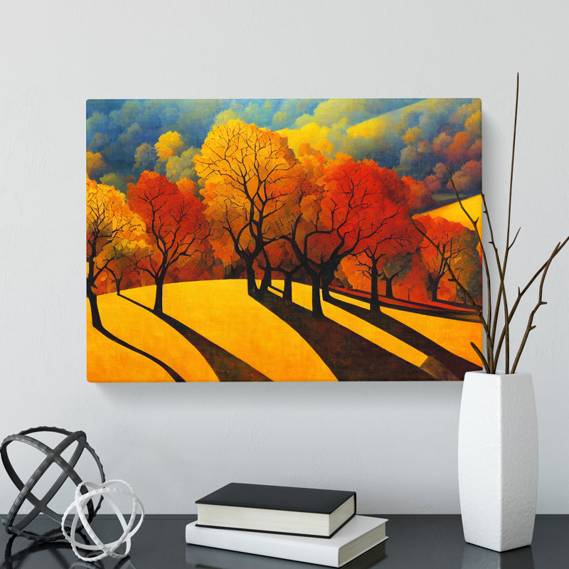 Evocative Autumn Forest - Wrapped Canvas, 40cm H x 60cm W x 3cm D