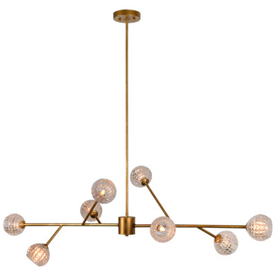 Lustre linéaire spoutnik moderne 8 lumières Nila