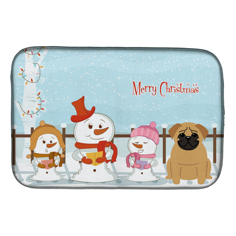 Tapis de séchage merry christmas caroleers carlin, Brun