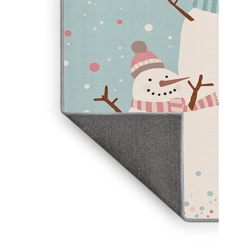 Soft Plush Faust Christmas Modern & Contemporary Abstract Area Rug in Blue – SkyBlue Binding, 2x3
