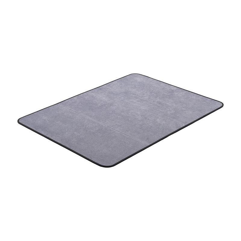 Tapis de chaise de bureau gris en velours côtelé pour plancher dur 36 po x 48 po | Idée de cadeau
