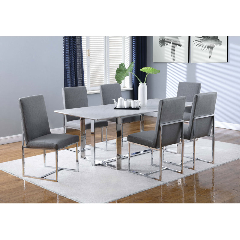  Chaise d'appoint rembourrée Mackinnon (ensemble de 2) gris