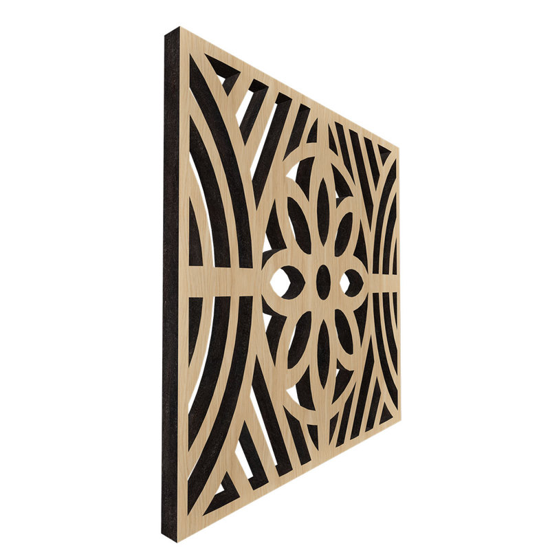 Très petits panneaux muraux décoratifs en bois Hesperia, l 7 3/8 po x H 7 3/8 po x T 3/8 po, chêne blanc