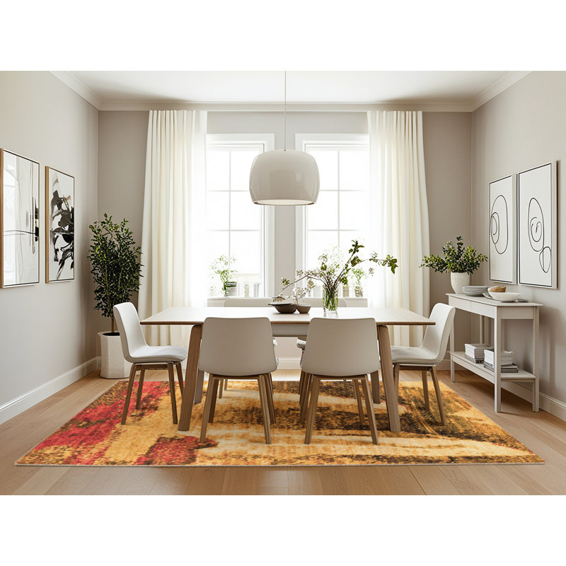 Brawith Abstract Indoor Rug, Rectangle 7' x 10'