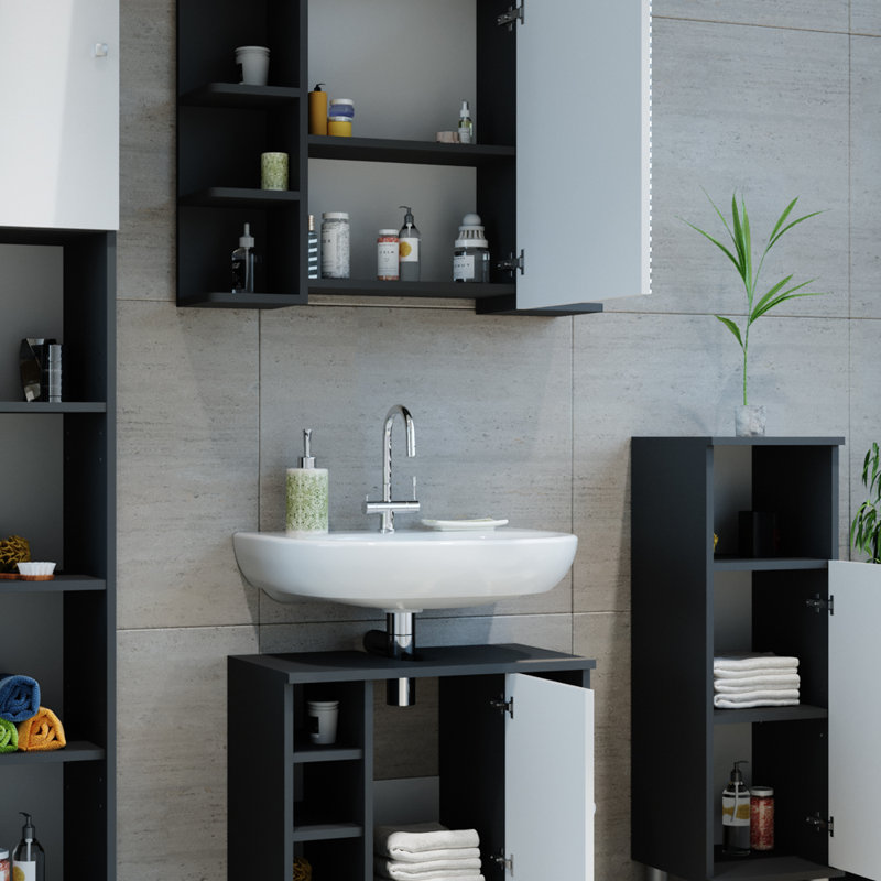 Villareal Bathroom Storage Furniture Set, Anthracite